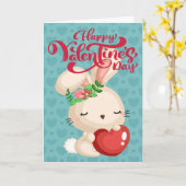 Carte Heureuse Sainte-Valentin Boho Bunny (Fleur jaune)