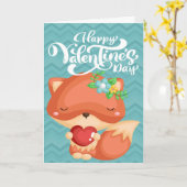 Carte Heureuse Sainte-Valentin Boho Fox (Fleur jaune)