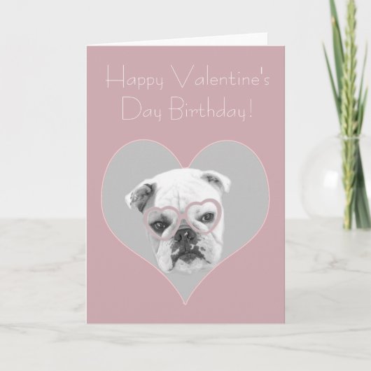 Carte Heureuse Sainte-Valentin Bulldog Anniversair (Devant)