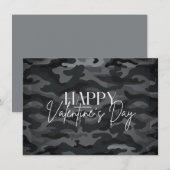 Carte Heureuse Sainte-Valentin Camo Noir (Devant / Derrière)