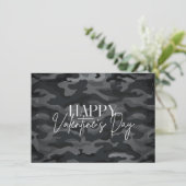 Carte Heureuse Sainte-Valentin Camo Noir (Debout devant)