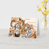 Carte Heureuse Sainte-Valentin Card Couple Tigers - Love (Fleur jaune)