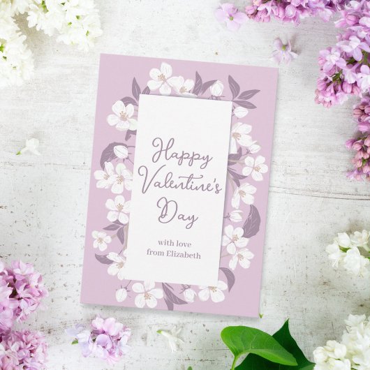 Carte Heureuse Sainte-Valentin Chic personnalisé rose fl