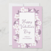 Carte Heureuse Sainte-Valentin Chic personnalisé rose fl (Devant)