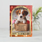 Carte Heureuse Sainte-Valentin Chien Chien Mignonn (Debout devant)