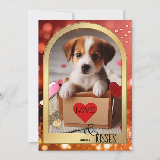 Carte Heureuse Sainte-Valentin Chien Chien Mignonn (Dos)
