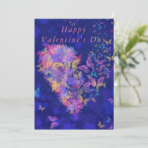Carte Heureuse Sainte-Valentin - Coeur papillon - Romant