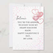 Carte Heureuse Sainte-Valentin Coeur rose (Devant)