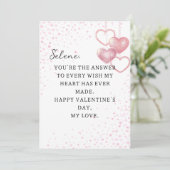 Carte Heureuse Sainte-Valentin Coeur rose (Debout devant)