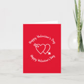 Carte Heureuse Sainte-Valentin coeur rouge script person (Devant)