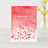 Carte Heureuse Sainte-Valentin copine en plein coeur (Fleur jaune)