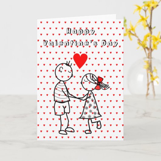 Carte Heureuse Sainte-Valentin Couple En Amour Rom (Fleur jaune)