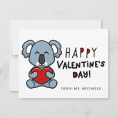 Carte HEUREUSE SAINTE-VALENTIN Cute Koala Bear (Devant)