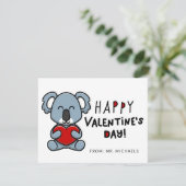 Carte HEUREUSE SAINTE-VALENTIN Cute Koala Bear (Debout devant)