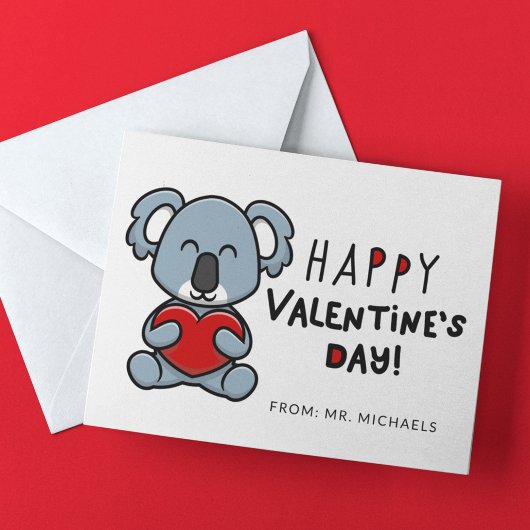 Carte HEUREUSE SAINTE-VALENTIN Cute Koala Bear