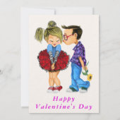 Carte Heureuse Sainte-Valentin - Cute Romantic Couple Lo (Dos)