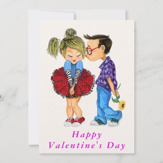 Carte Heureuse Sainte-Valentin - Cute Romantic Couple Lo (Dos)