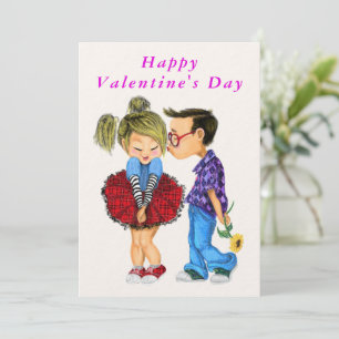 Carte Heureuse Sainte-Valentin - Cute Romantic Couple Lo