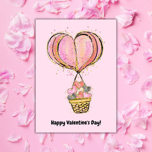 Carte Heureuse Sainte-Valentin de ballon à air chaud