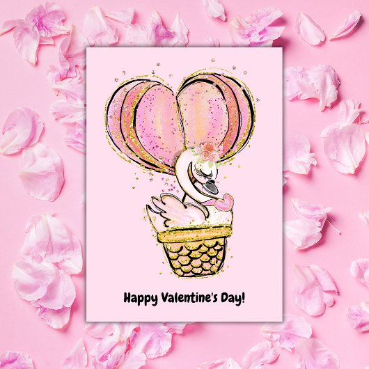 Carte Heureuse Sainte-Valentin de balloon à air chaud