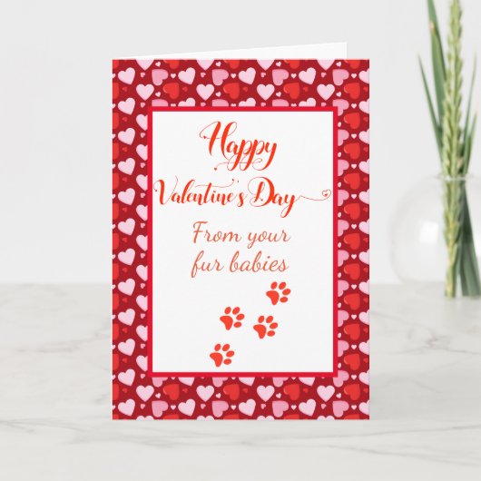 Carte Heureuse Sainte-Valentin de Chiens Chats Animaux m (Devant)