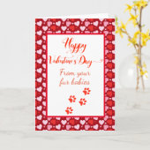 Carte Heureuse Sainte-Valentin de Chiens Chats Animaux m (Fleur jaune)