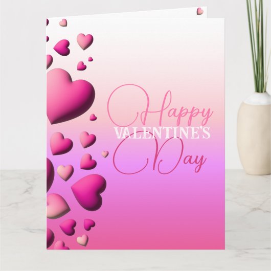 Carte Heureuse Sainte-Valentin de Coeurs roses mignons (Devant)