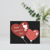 Carte Heureuse Sainte-Valentin de deux coeurs de b (Debout devant)