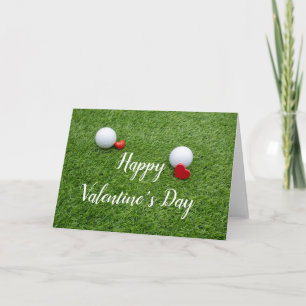 Carte Heureuse Sainte-Valentin de golf avec amour et bal