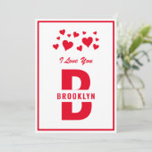 Carte Heureuse Sainte-Valentin de monographie rouge blan (Debout devant)