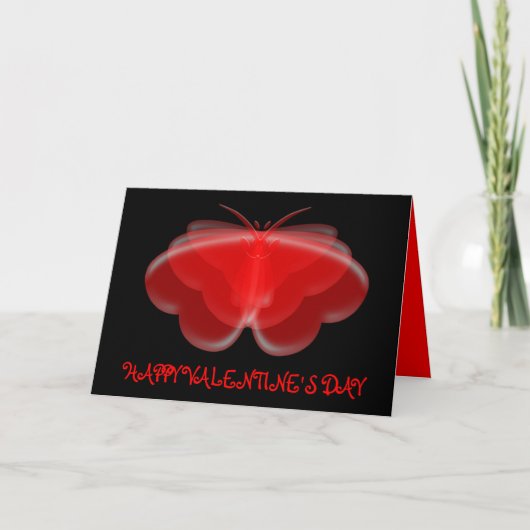 Carte Heureuse Sainte-Valentin des Coeurs papillon (Devant)