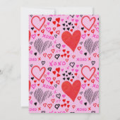 Carte Heureuse Sainte-Valentin des Coeurs roses Photo (Dos)