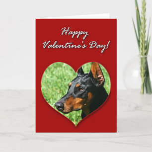 Carte Heureuse Sainte-Valentin Doberman Pinscher