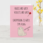 Carte Heureuse Sainte-Valentin du chien (Fleur jaune)