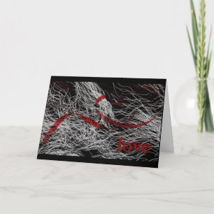 Carte Heureuse Sainte-Valentin en noir et rouge