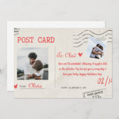 Carte Heureuse Sainte-Valentin esthétique beige et (Devant / Derrière)