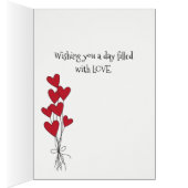 Carte Heureuse Sainte-Valentin fille en rouge (Intérieur (Droit))