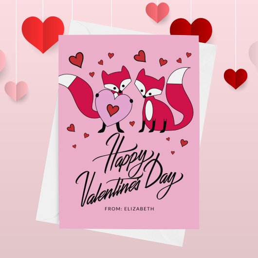 Carte HEUREUSE SAINTE-VALENTIN Foxy Friends