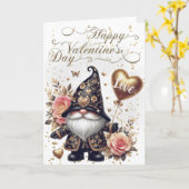 Carte Heureuse Sainte-Valentin Gnome (Fleur jaune)