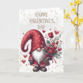 Carte Heureuse Sainte-Valentin Gnome (Fleur jaune)