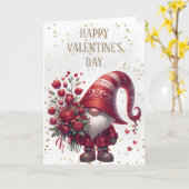 Carte Heureuse Sainte-Valentin Gnome (Fleur jaune)