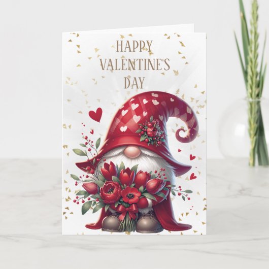 Carte Heureuse Sainte-Valentin Gnome (Devant)