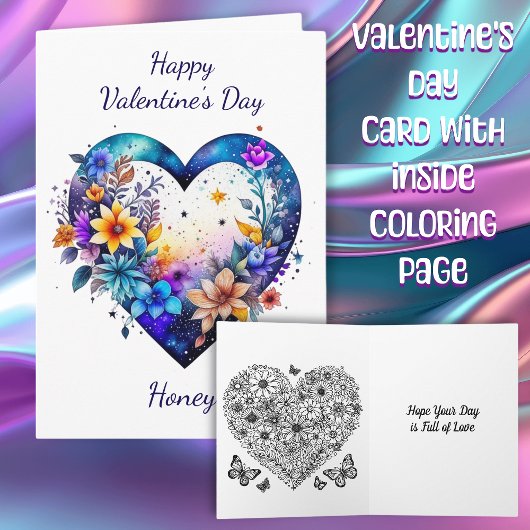 Carte Heureuse Sainte-Valentin Honey | Page Couleur