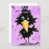 Carte Heureuse Sainte-Valentin - In Love Crow - Romantiq (Devant / Derrière)