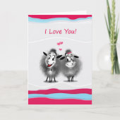 Carte HEUREUSE SAINTE-VALENTIN ! Je T'Aime ! Mignons (Devant)