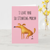 Carte Heureuse Sainte-Valentin Je t'aime tellement puant (Fleur jaune)