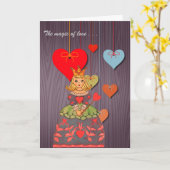 Carte Heureuse Sainte-Valentin La magie de l'amour (Fleur jaune)