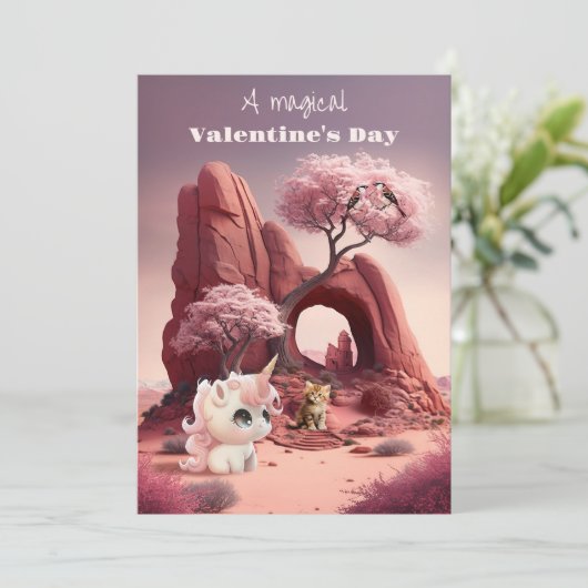 Carte Heureuse Sainte-Valentin Magical Surreal Uni (Debout devant)