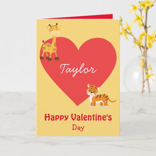 Carte Heureuse Sainte-Valentin mon enfant (Fleur jaune)