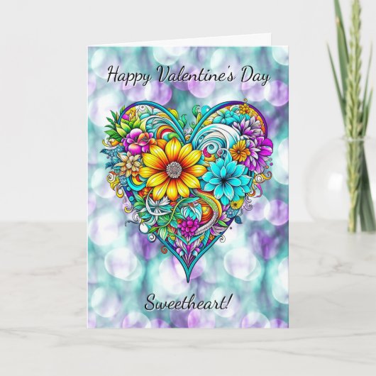 Carte Heureuse Sainte-Valentin | Page Couleur (Devant)